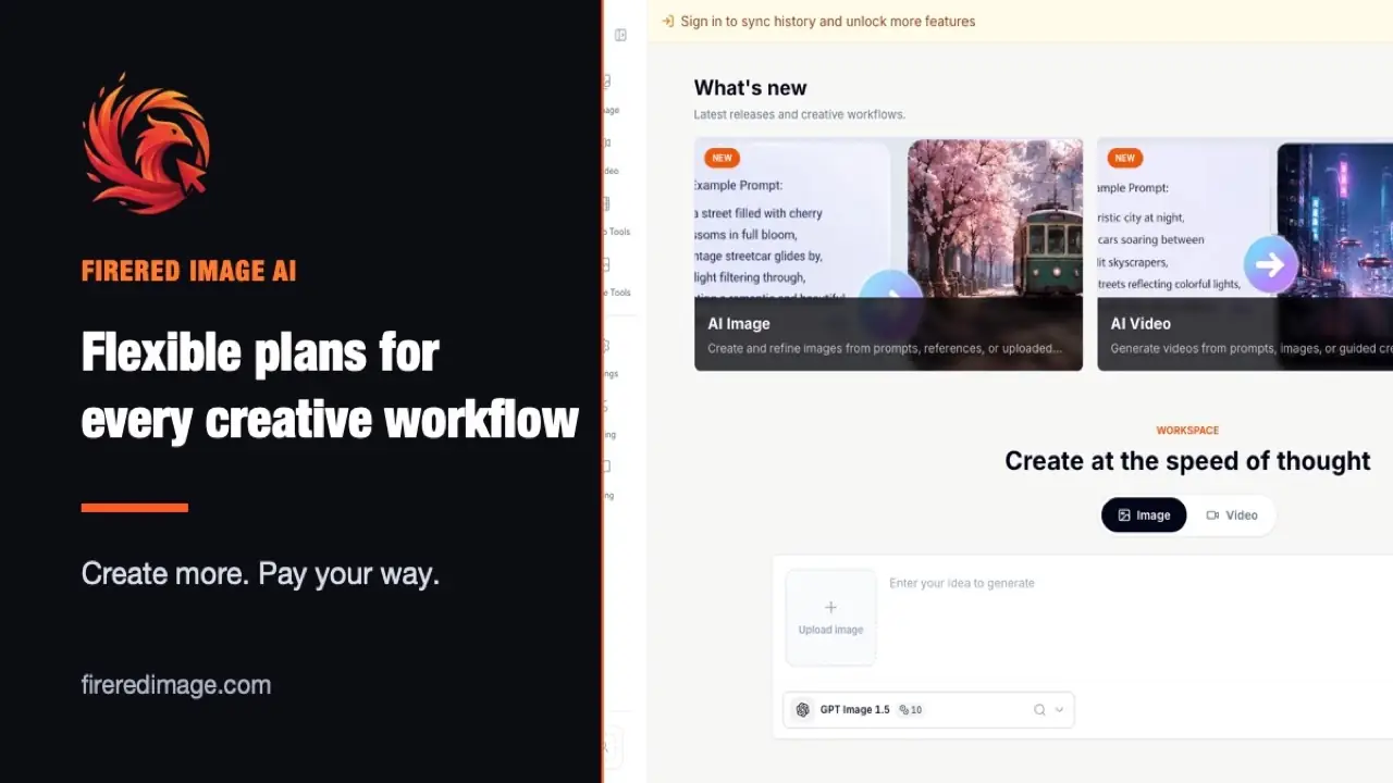 FireRed Image online editor interface and product branding